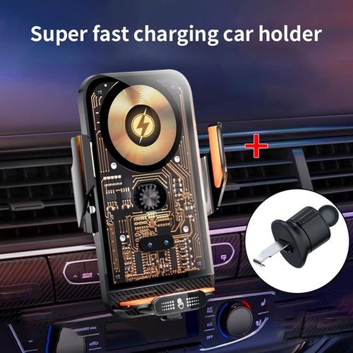 Car wireless charging bracket 15W wireless charging 66W magnetic charging car bracket, car air outlet center console installation suitable for iPhone 16 15 14 13 12 11 Xs Peomax universal charger suitable for Samsung S24 23 22 21 and other mobile phones