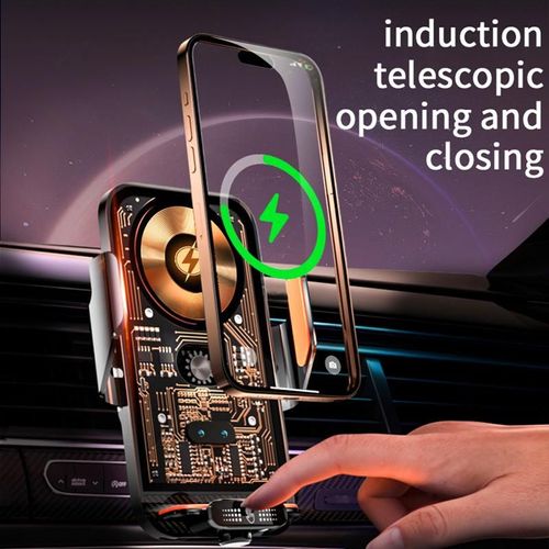 Car wireless charging bracket 15W wireless charging 66W magnetic charging car bracket, car air outlet center console installation suitable for iPhone 16 15 14 13 12 11 Xs Peomax universal charger suitable for Samsung S24 23 22 21 and other mobile phones