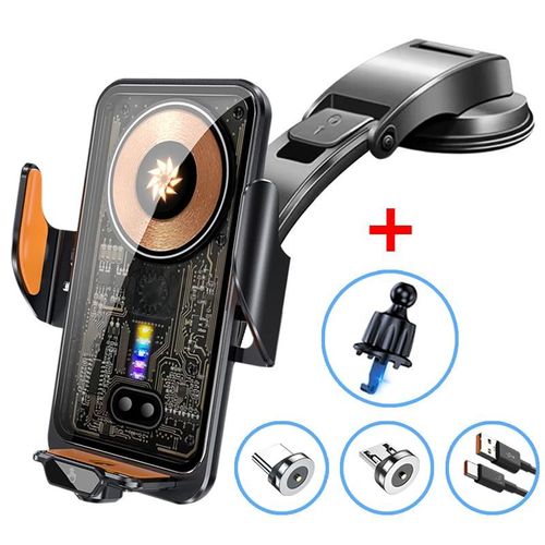 Car wireless charging bracket 15W wireless charging 66W magnetic charging car bracket, car air outlet center console installation suitable for iPhone 16 15 14 13 12 11 Xs Peomax universal charger suitable for Samsung S24 23 22 21 and other mobile phones