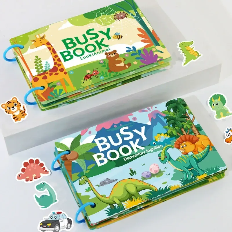 Kids Busy Book for Toddlers - Quiet Book with Tear-and-Stick Pages, Educational Preschool Learning Toy, Early Childhood Cognitive Development Book, Fine Motor Skills Training for 1-3 Years Old, Compact for Home & Travel, Ideal Gift for Toddlers
