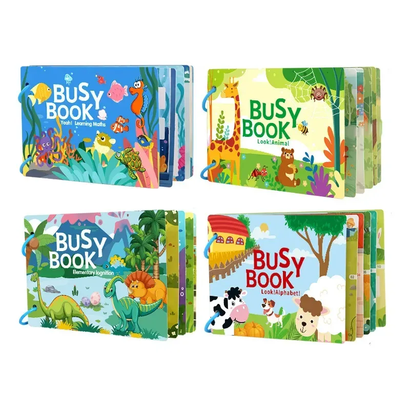 Kids Busy Book for Toddlers - Quiet Book with Tear-and-Stick Pages, Educational Preschool Learning Toy, Early Childhood Cognitive Development Book, Fine Motor Skills Training for 1-3 Years Old, Compact for Home & Travel, Ideal Gift for Toddlers