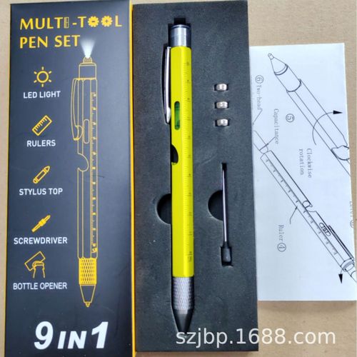 9-in-1 Multitool Pen for Men and Women, Compact and Portable EDC Tool, Gifts for Men, Husband, Boyfriend, Great Value Gift for Office, DIY, Travel, and Everyday Use