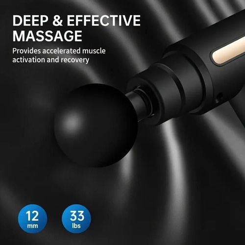 Home Portable USB Rechargeable 6-Speed Body Massage Gun - Adjustable Multifunctional Body Fascia Gun, Perfect for Muscle Recovery, Neck & Back Pain Relief, Post-Workout Relaxation, 4 Replaceable Heads, Black Color, Ideal Gift Option, Compact & Easy to Use
