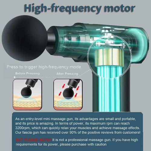Home Portable USB Rechargeable 6-Speed Body Massage Gun - Adjustable Multifunctional Body Fascia Gun, Perfect for Muscle Recovery, Neck & Back Pain Relief, Post-Workout Relaxation, 4 Replaceable Heads, Black Color, Ideal Gift Option, Compact & Easy to Use