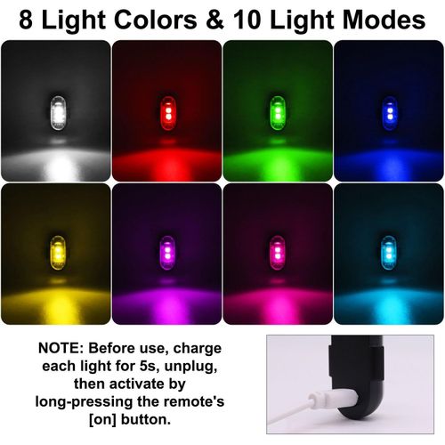 Car LED Light, Multifunctional Car LED Warning Light, Rechargeable Wireless Car Light with Remote Control, Decorative Light, Motorcycle, Truck