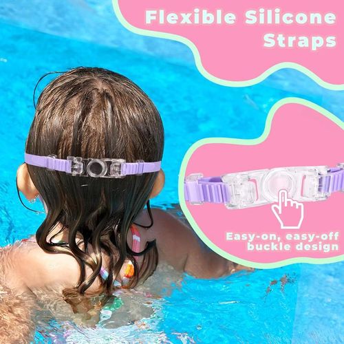 2 Pack Kids Swim Goggles for 3-15 UV Protection Anti-Fog High Definition Waterproof Adjustable Goggles for Boys and Girls - Safety anti-uv swimming goggles swim glass anti-fog swimming goggles Swimminggoggles Nose Clip