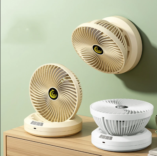 New Wall-Mounted & Desktop Fan | Low Noise, Timer, Oscillating | USB Rechargeable Air Circulator for Home, Dorm & Outdoor