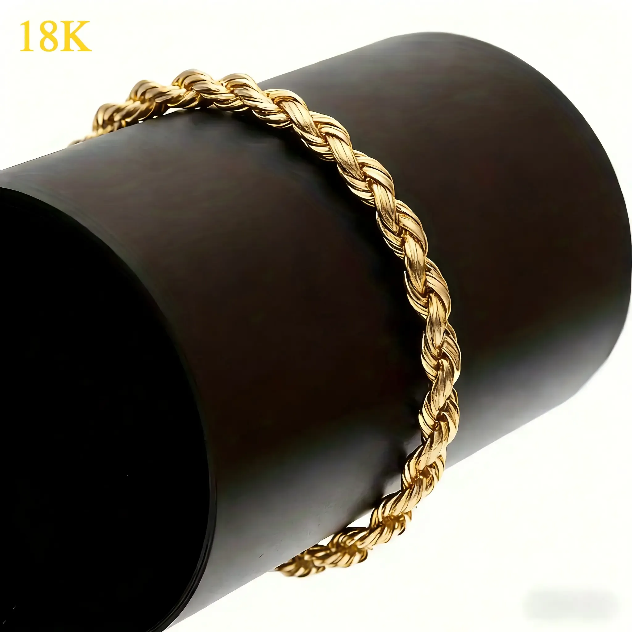 New Luxury 18K Gold-Plated European Classic Twist Necklace & Bracelet Set for Men Women Ideal Bridal Engagement Jewelry Elegant Design Versatile Gift