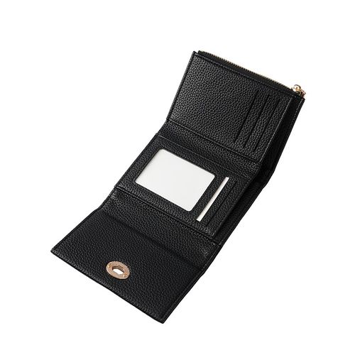 Trendy Lock Closure Women's Wallet - Short Soft PU Leatherette Clutch, Foldable Multi-Card Slots Purse, Stylish Mini Money Clip, Premium Fashion Wallet for Ladies