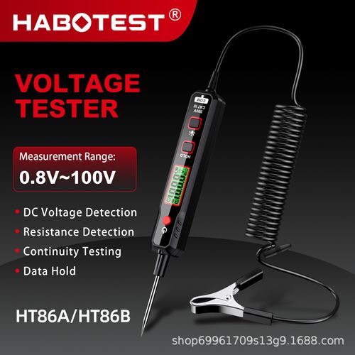 0.8-100V DC Car Automotive Circuit Tester - Smart Auto-Ranging Fuse Tester with Sharp Probe, Professional Vehicle Voltage Tester for Car Battery, Bidirectional Polarity Checker Tool for Voltage Continuity Resistance Detection with Audible Buzzer, Essential Auto Maintenance & Repair Tool