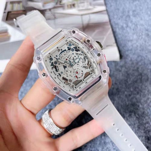 Men's Luxury Transparent Waterproof Quartz for Outdoor Back to School Parties Daily & Fall Ideal Birthday Gift with Box women watches luxurywatches of tiktok outdoorfun