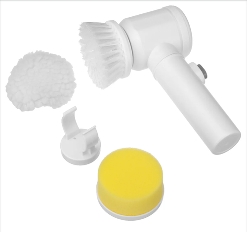 Spin Power Scrubber Pro: Deep Clean Grout,Tiles,Dishes&Sneakers - Rechargeable Handheld Electric Brush (3Brush Heads)