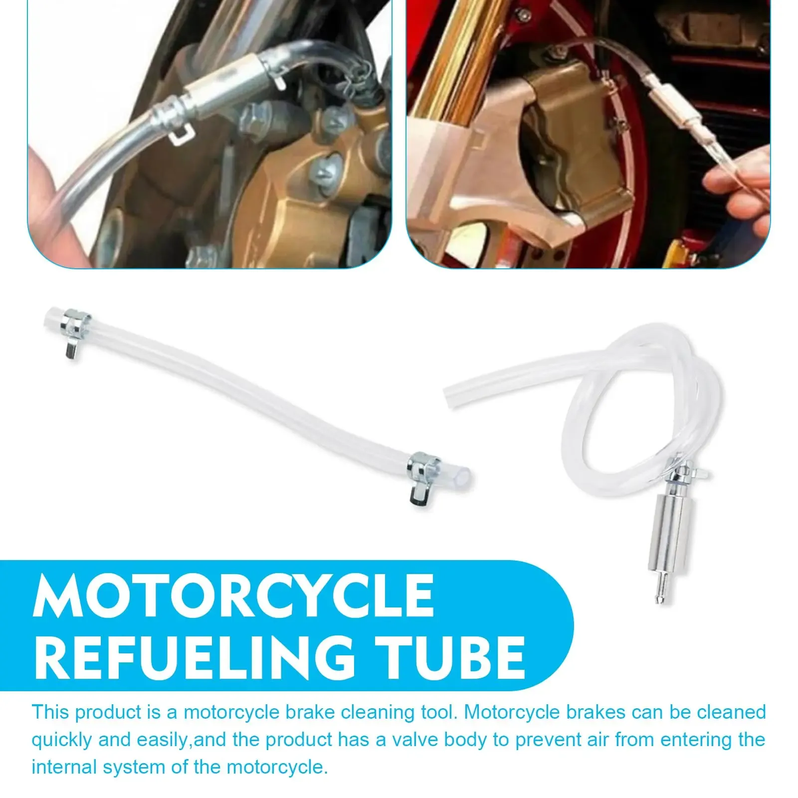 Brake Bleeder Hose - One Way Check Valve Tube Bleeding Tool Kit for Hydraulic System Bleeding, Universal Brake Fluid Bleeder Ki for Car Motorcyle Clutch, Soft Tube with Metal Clips