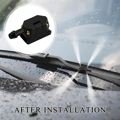 2 PCS Front Windshield Washer Nozzles, 4 Holes Car Windshield Washer Wiper Arm Sprayer, Auto Left Right Windshield Washer Squirter Nozzle Replacement, Universal Vehicle Accessories