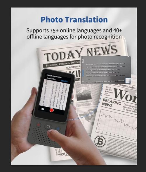 AI Language Translator Device | 138 Languages, Real-Time Voice & Photo Translation | Offline Mode & Touchscreen | Perfect for Travel & Business