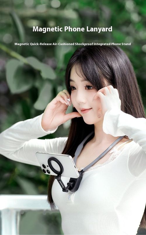 Magnetic Neck Mount for Phones - Hands Free POV Vlog Holder Chest Strap, Compatible with iPhone 16 15 14 13 Android Action Cameras Smartphone Accessories