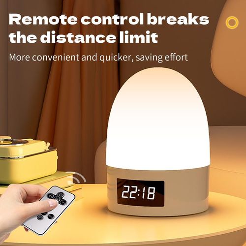USB Power Lamp Multi-functional Portable Night Light Rechargeable Remote Control Touch Dimmable Adjustable Brightness Clock Function Bedside Sleep Light Baby Eye Protection