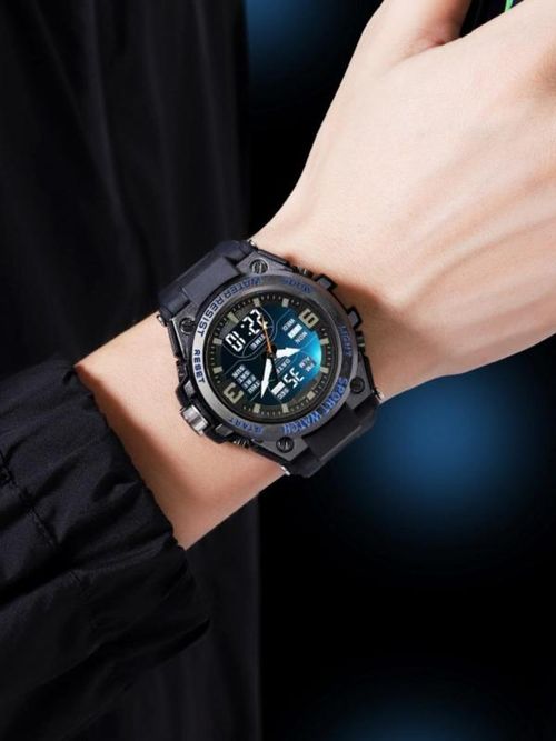 Men's Sporty Digital Watch, Fashionable Digital Watch with Digital Display, Trendy Watch for Daily Life, Water Resistant Watch, without Box