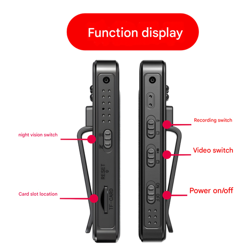 Wireless Vlog Body Camera, Wearable Body Cam with Night-Vision & 180° Rotation Lens, Portable Sport DV Camcorder for Outdoor Sport Skiing Cycling Hiking