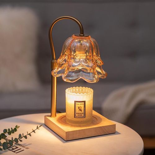 Flower Candle Warmer Lamp - 2 Bulbs Included, Height Adjustable with Timer, Unique Glass Lily of the Valley Lamp, for Home & Bedroom Decor, Ideal Gift for Birthday Mother's Day Halloween Christmas