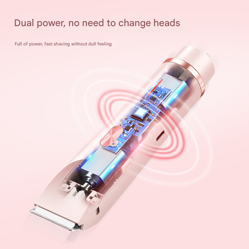 Bikini Trimmer for Women, Electric Shaver and Razor Rechargeable 2-in-1 Body and Facial Epilator, Dual Heads for Painless Trimming of Pubic Hair, Face, Underarms and Legs, IPX7 Waterproof. Christmas Gift New Year Gift Shaving Grooming