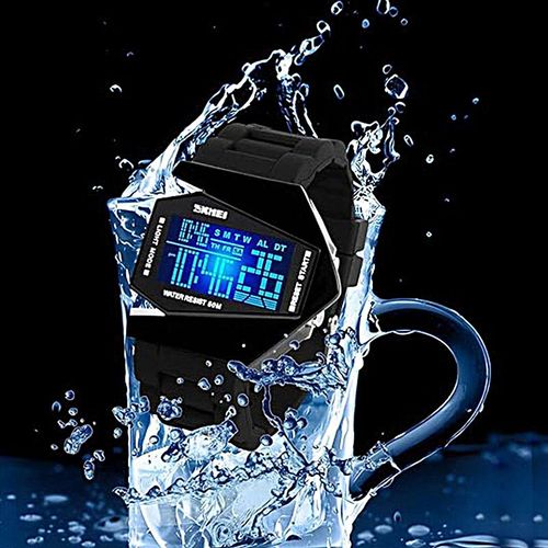 Airplane Watch 7Colors LED Light Waterproof Alarm Calendar