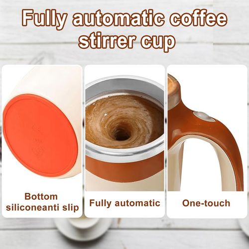 Automatic Magnetic Self Stirring Coffee Mug Rechargeable Stainless Steel Insulated Mixing Cup with Lid for Coffee Milk Tea Hot Chocolate and Protein Powder Christmas Gift