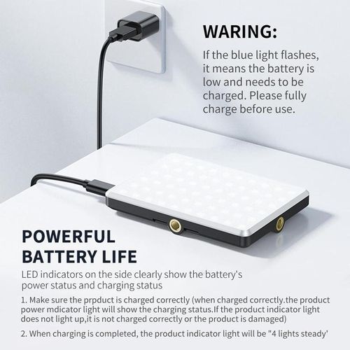 Portable Selfie Light, LED Portable Bi-color Fill Light, USB Rechargeable Clip-on Light for Video, Selfie Panel Light