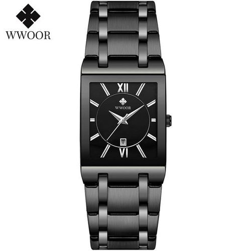 Square Watches for Men and Women Stainless Steel Mens Square Watch with Date Waterproof Analog Quartz Fashion Business Casual Wristwatch
