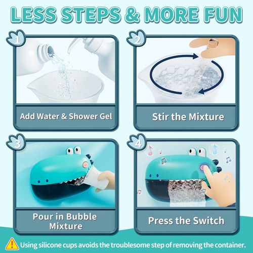 Dinosaur Bubble Machine For Kids, Dinos Bath Bubble Maker, Tub Automatic Bubble Machine, New Upgrades Bath Toy with 12 Music & 5 Suction Cup, Fun Shower Toys, outdoorfun, For Boys girls, Christmas gifts,