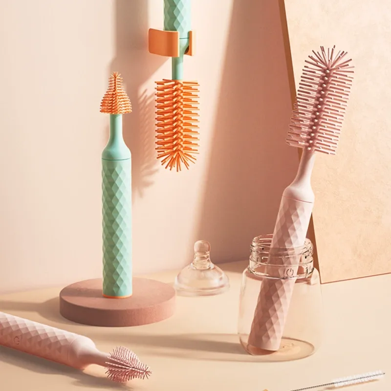 2025 Hot Sale Electric Rotating Bottle Brush with Bristles | 360° Spin Long-Handle Cleaner for Baby Bottles & Nipples