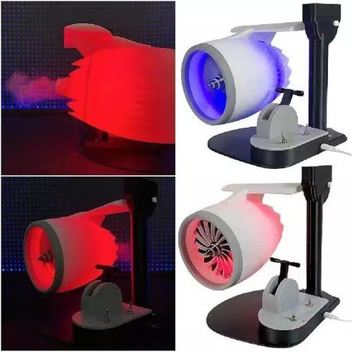 Turbo Fan Shaped Desktop Sprayer with Fan & Humidifier - Red Light Tail Flame Design, New Creative Plug-In Desktop Turbo Fan, Multi-Functional Cooling Humidifying Fan for Home & Office