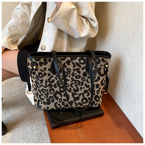 Fashion Leopard Pattern Tote Bag, Casual Versatile Shoulder Bag for Women, Trendy All-match Bag for Daily Commute Use, Crossbody Tote Bag