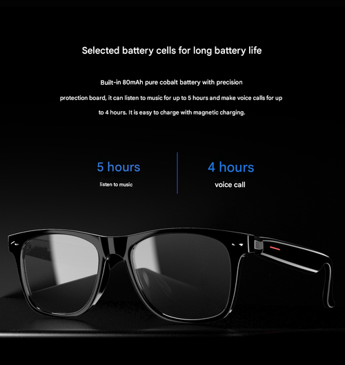 Smart Glasses for , 1 Count Wireless-compatible Smart Glasses with Voice Control, UV Protective Glasses for Outdoor Sports, Smart Glasses, for Cyber