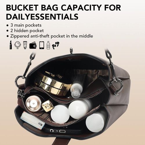 2025 New Designer Three Straps Bucket Bag for Women -  Multi-layer Storage,Large Capacity, Classic, Casual Trendy,Versatile, Shoulder, Crossbody & Tote Bag Moms Handbags Everyday Purses for Women