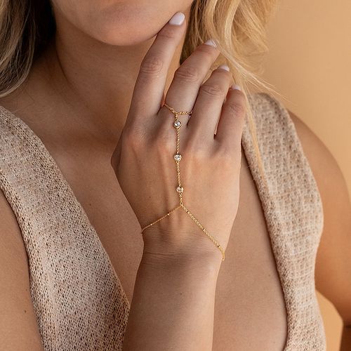 Gold Plated Women's Hypoallergenic Viral Hand Chains: Anti Tarnish