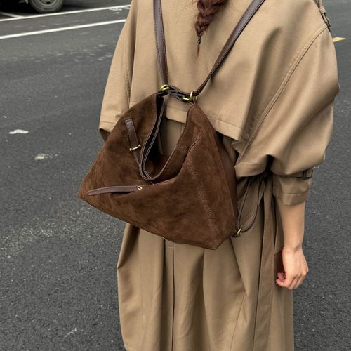 Women's Vintage Matte Tote Bag - 2025 New Autumn Winter Style, Large Capacity Convertible Bag, Single Shoulder & Backpack for Commute & Casual Use