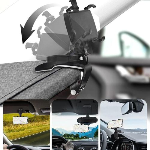 360 Rotating Clip Car Phone holder for Dashboard Clip, Car Mount Suitable For iPhone & Android And Other Smartphones Vent Mount