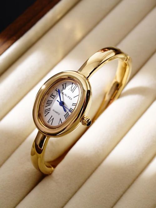 Women's Oval Quartz Watch, Bracelet Style, Elegant Analog Dial, Fashionable Women's Accessory, All Seasons Wear, Fashionable Wristwatch