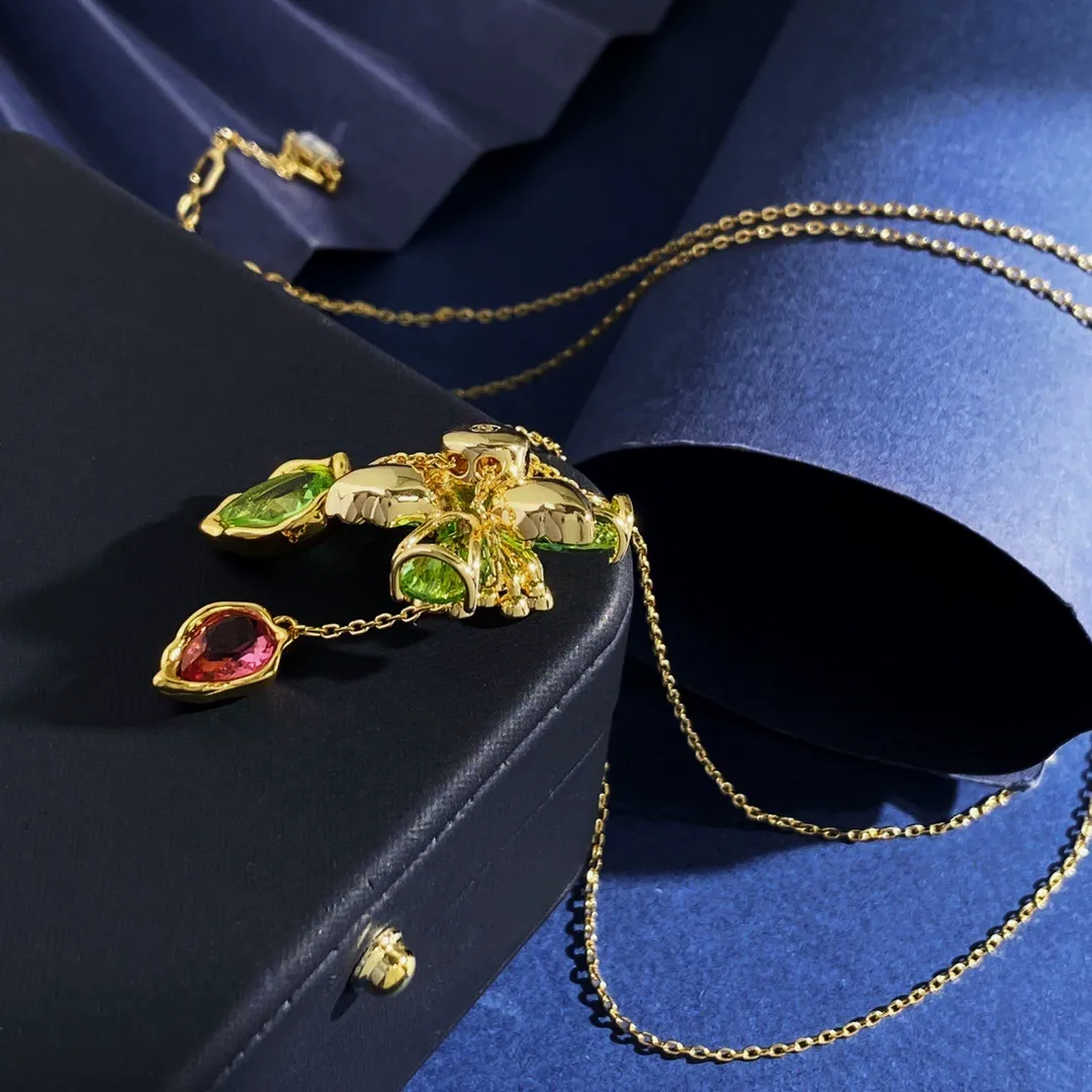 Premium Crystal New Statement Y-Necklace - Heavy-Duty Dazzling Multi-Color Rhinestone Flower Pendant, 3D Floral Design with Tassel Drop, Elegant Sparkling Jewelry for Women