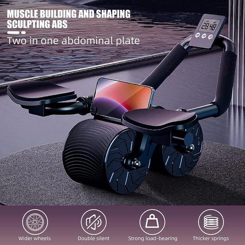 Elbow-Support Plank Abdominal Wheel - Automatic Rebound Ab Roller, Fat Burning Belly Slimming Tool, Home Gym Fitness Equipment for Abs Training & Core Workouts