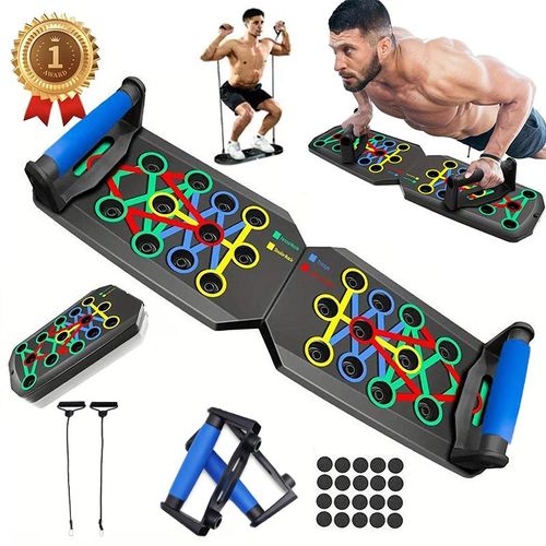 （Upgraded Version） Push up Board, Push-up Board Training Set, Home Push-up Training Board, Pull Bar, Chest Muscle Abdominal Muscle Training Equipment for Men & Women, Fitness Enthusiasts, Upper Body Strength, Portable Design, Ab Workout Machine