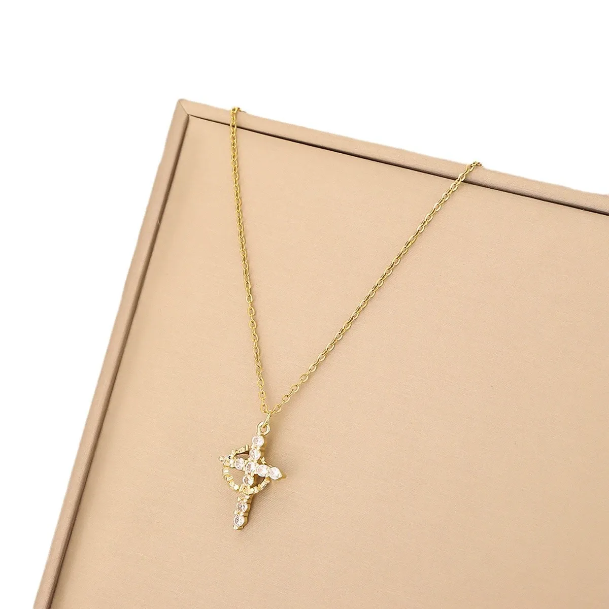 Premium Crown Cross Necklace for Women | Trendy European-American Niche Design | Versatile Luxury Pendant Accessory