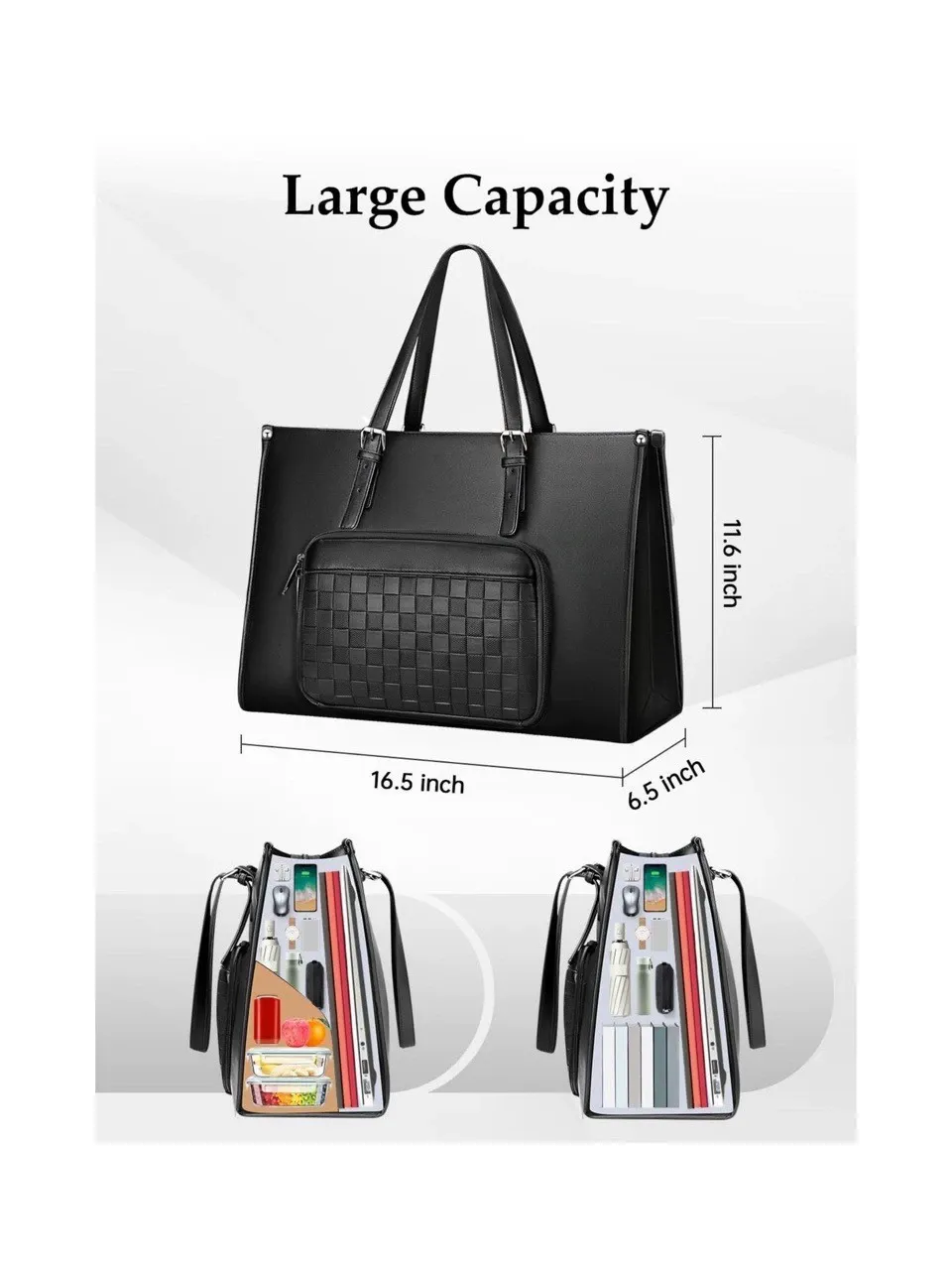New Insulated Laptop Tote Bag - Sleek Stylish Design, Large Capacity for Travel & Lunch, Multi-Compartment Thermal Bag, Practical Trendy Carryall