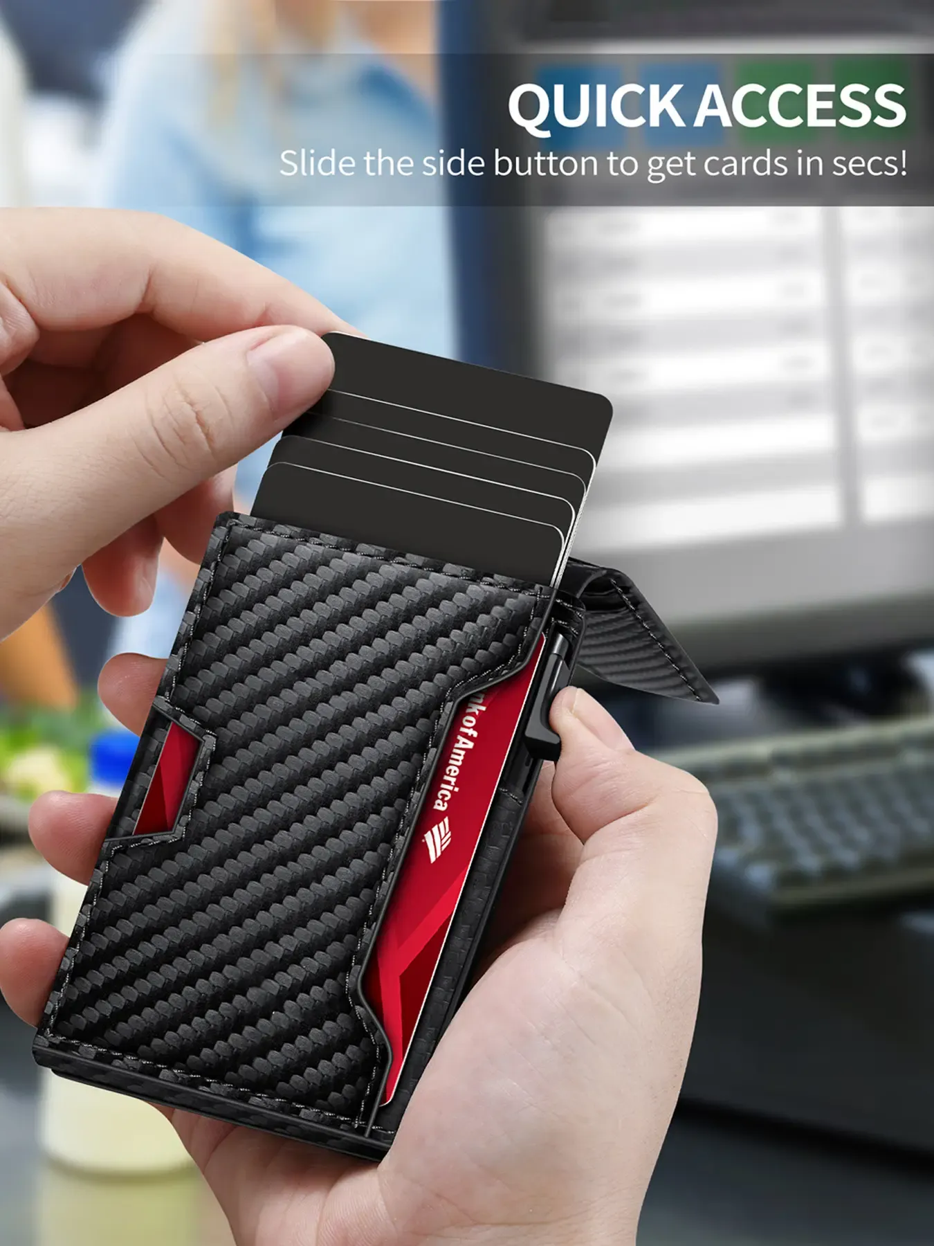 Men's Business Matching Rfid Blocking Wallet, Simple Plain Multi Card Slots Wallet, Minimalist Card Holder Wallet for Men, Trifold Card Holder