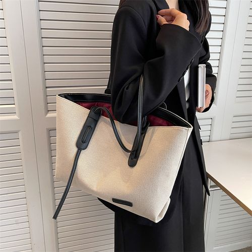 Women's Summer 2026 Elegant Large Capacity Tote Bag with Pockets Inside, Casual Trendy Handbag & Shoulder Bag, Tote Bag for Trip & Business, Ladies Purse, Stylish Tote Bag