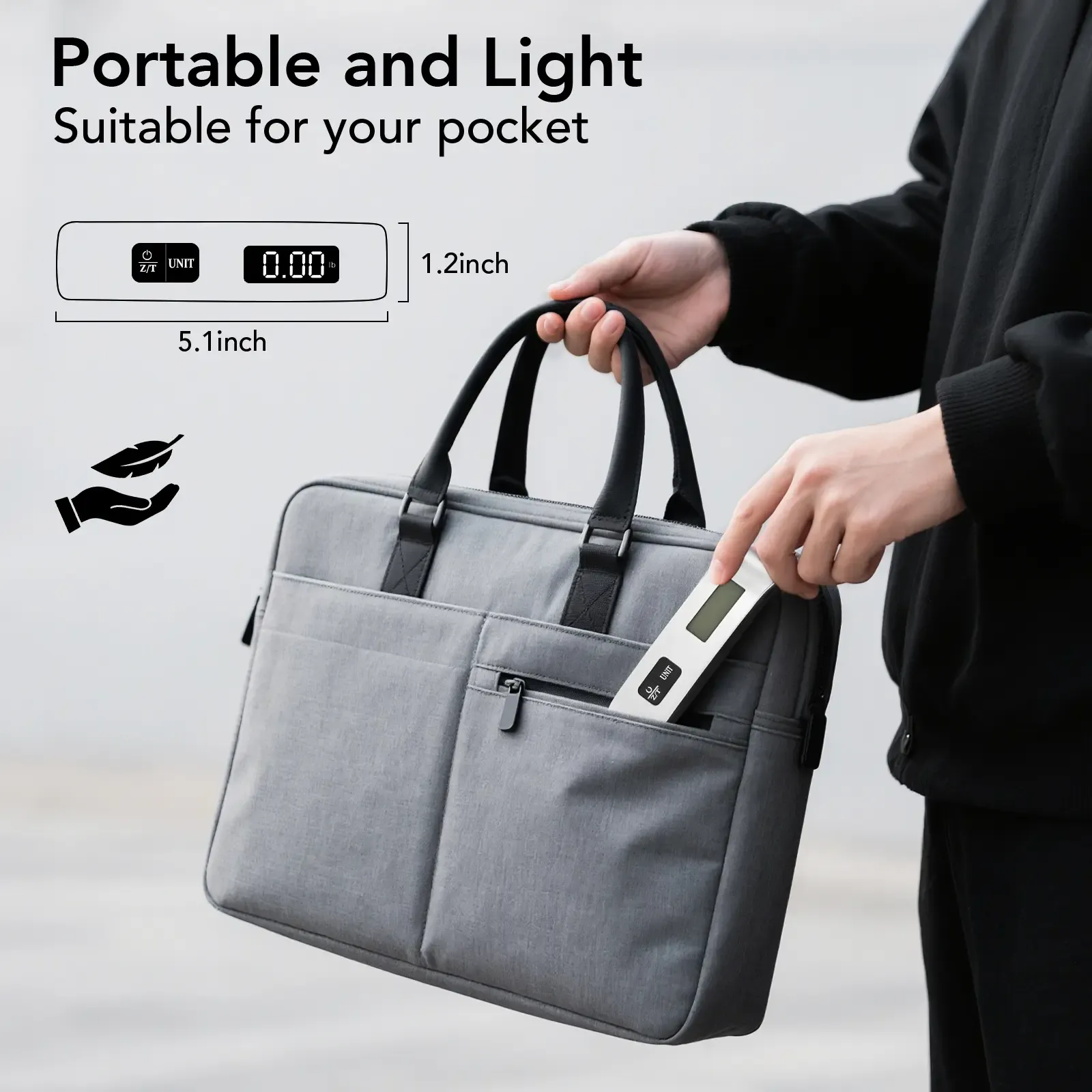 Portable Digital Luggage Scale, Pet Scale for Accurate Weighing, 110lbs Hanging Baggage Scale with Backlit LCD Display, Portable Suitcase Weighing Scale, Travel Luggage Weight Scale with Hook, Strong Straps for Travelers