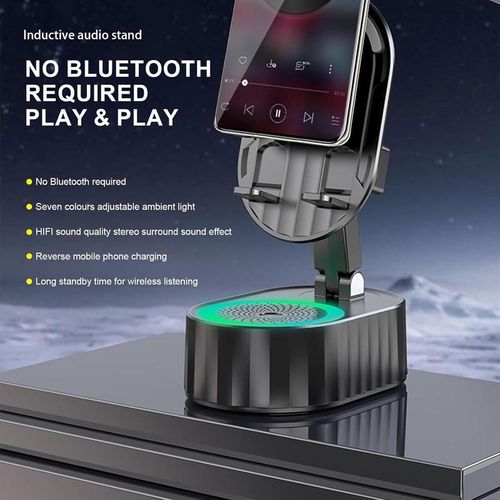 5-in-1 Power Bank with Wireless Induction Audio Bluetooth Speaker & Cellphone Stand Usb Cable Emergency charging  5.3 HD Surround Subwoofer Sound Fits Smartphones,Tablets Springtok