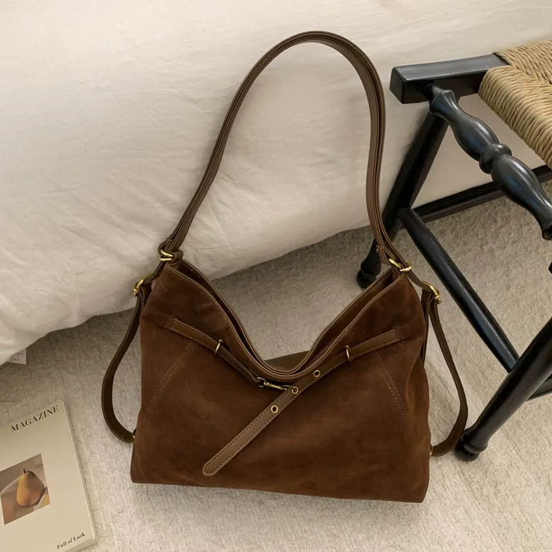 Women's Vintage Matte Tote Bag - 2025 New Autumn Winter Style, Large Capacity Convertible Bag, Single Shoulder & Backpack for Commute & Casual Use