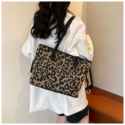 Fashion Leopard Pattern Tote Bag, Casual Versatile Shoulder Bag for Women, Trendy All-match Bag for Daily Commute Use, Crossbody Tote Bag
